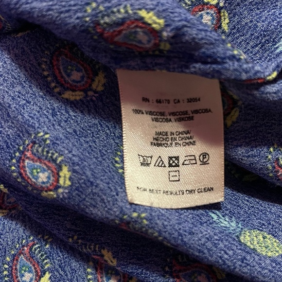 Maeve Milla Printed Kimono Sleeve Top Drapey Viscose Size Small Blue - Picture 11 of 11